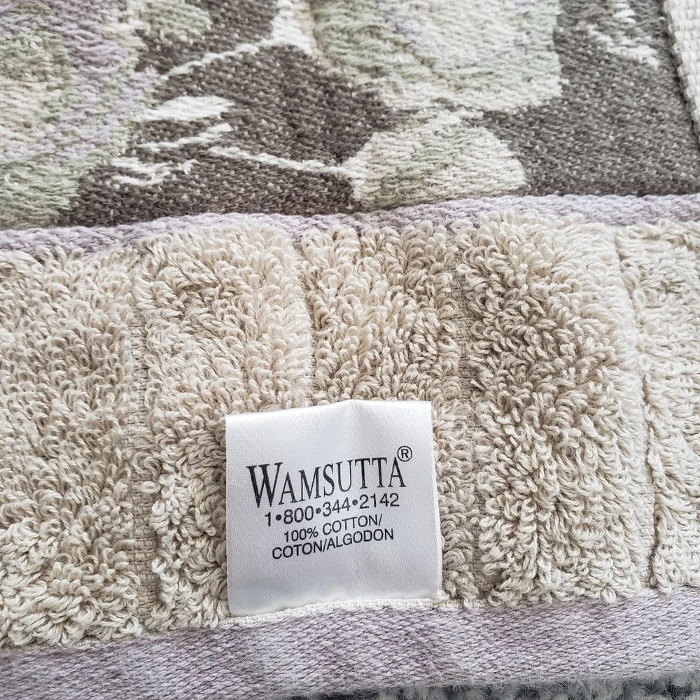 Wamsutta Green and Purple Hand Towels Soft and Absorbent